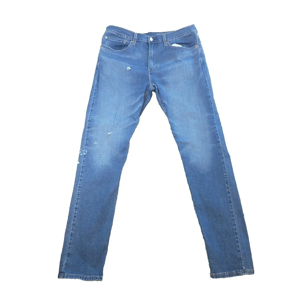Levis Performance 511 Slim Fit Distressed Medium Wash Blue Jeans Mens 34x33